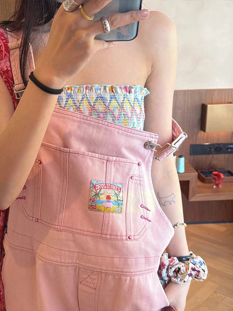 

Vanilla Pink Denim Wide Leg Casual Pants Women's New Sle Retro Anti Aging Lazy Summer High Waist Long Jeans Ladies Faion