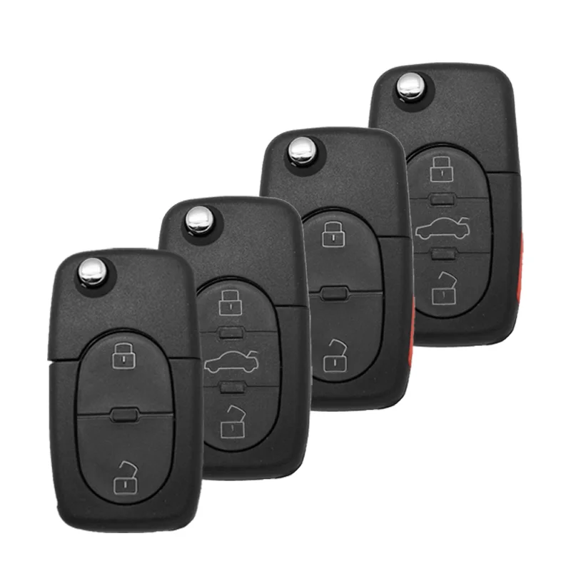 Remote Flip Car Key Case Shell Quattro CR2032/CR1616 With 2/2+1/3/3+1 Buttons HU66 Blade AKADF103 For Audi TT A2 A3 A4 A6 A8 TT