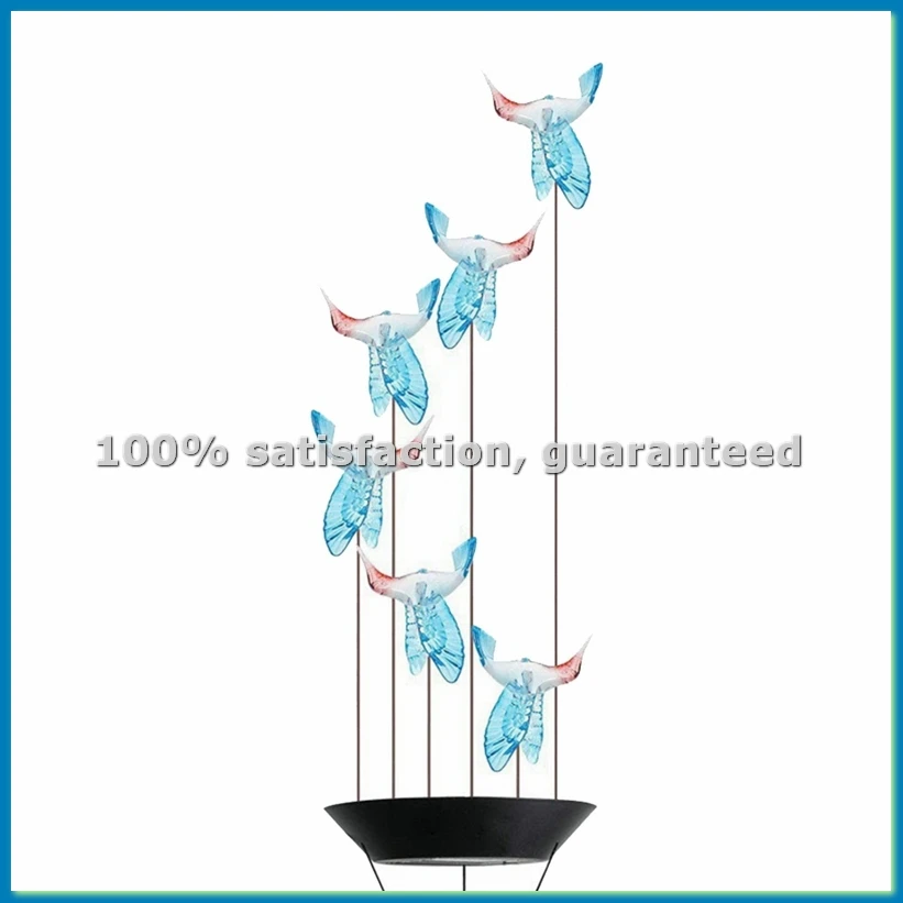 Hummingbird Outdoor Solar Lights, Solar Wind Chime Lights, Hanging Gifts for Mom and Grandma Blue-ABLL