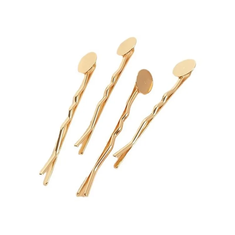 

Цветная позолоченная заколка-зажим из сплава 14K в форме волны, ручной работы, для самостоятельного изготовления украшений для волос