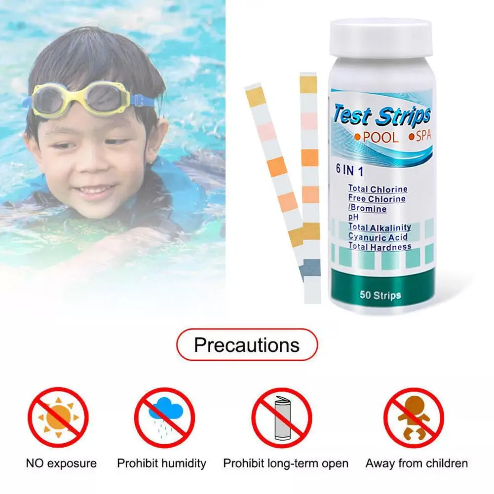 7 In 1 Chlorine Ph Test Strips Spa Swimming Pool Water Chlorine Ph Paper Residual Value Alkalinity Tester Test Strip Hardne T7s5