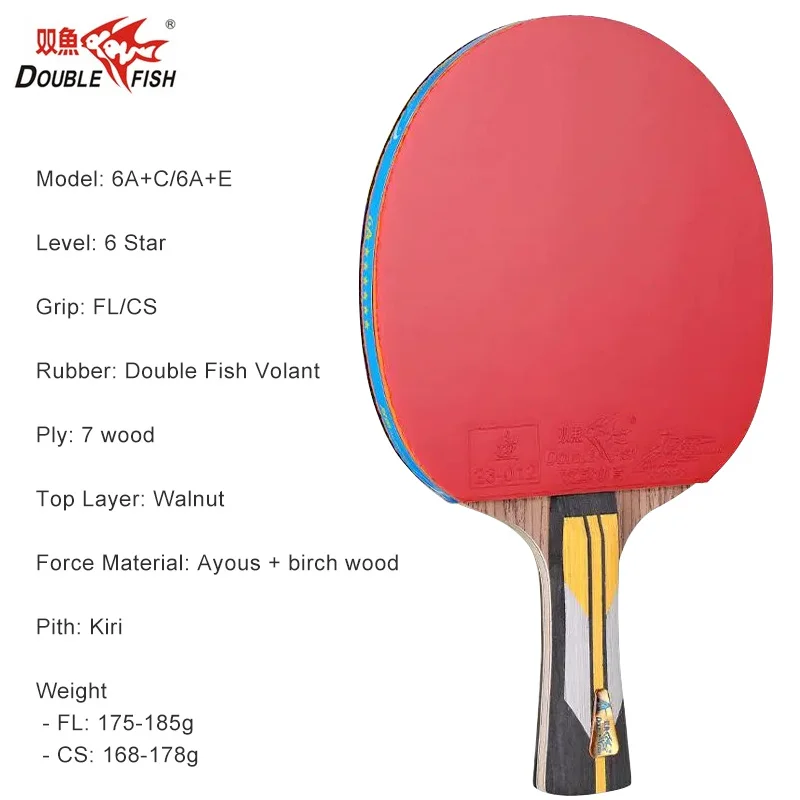 Doppel fisch 5/6 Sterne Tischtennis schläger 7 Holz offensive gutes Gefühl Tischtennis Paddels chläger 5a 6a
