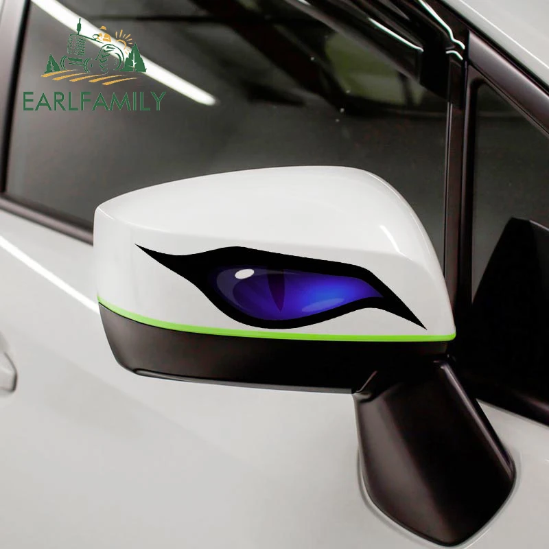 EARLFAMILY-Autocollants waterproof pour voiture aux yeux verts, stickers en vinyle, pour ordinateur portable, Scratch-Verde VAN, occlusion, 13cm x