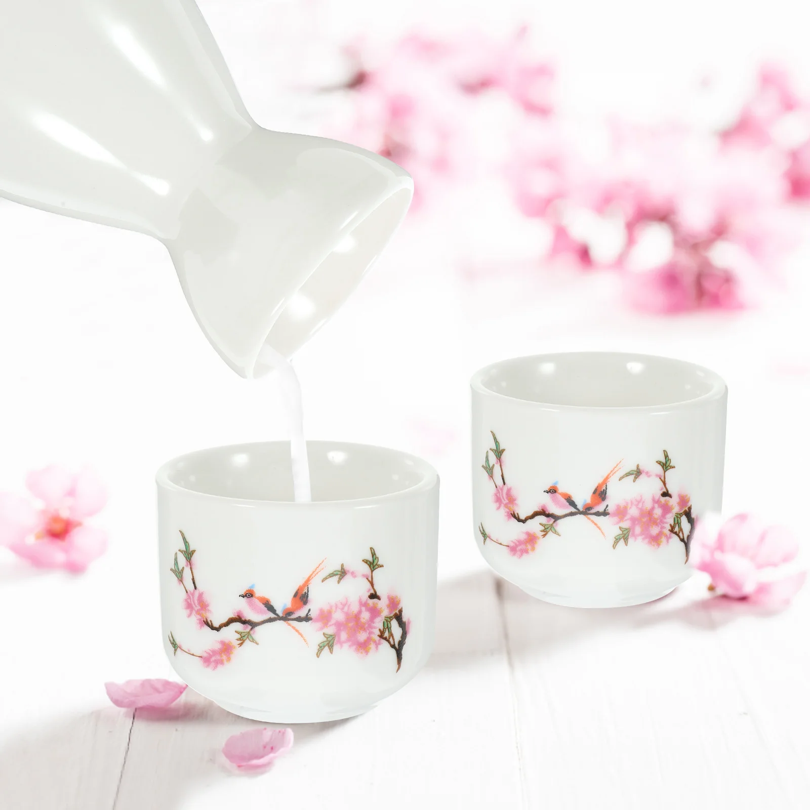 

1Set Ceramic Sake Set Japanese Style Wine Pot and Cups Practical Reusable Vintage Table Decoration Gift for Special Occasions