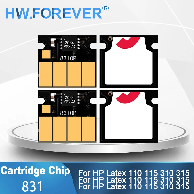 New 831 Ink Cartridge Chip For HP Latex 310 315 330 335 360 365 370 375 560 570 Printer Disposable Stable One Time Use Chips