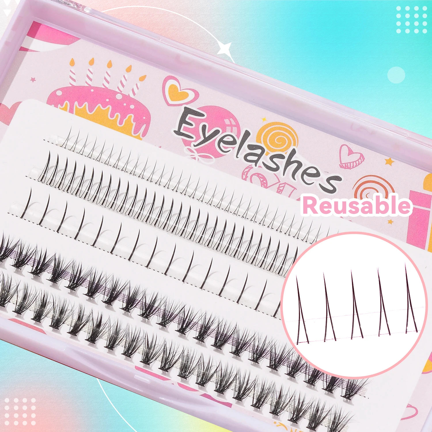 Ciglia naturali MIX Cluster per ciglia Estensioni ciglia sottili 8-12MM Estensioni ciglia individuali Fai da te a casa