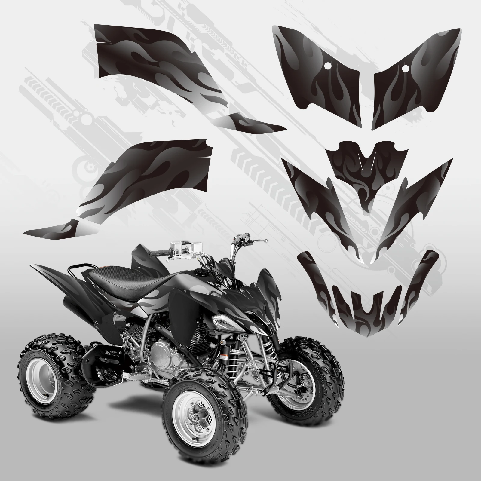 NICECNC For Yamaha Raptor 250 YFM 250 2008-Present ATV Motorcycle Graphic Background Decals Sticker Kit Customize 2009 2010 2011