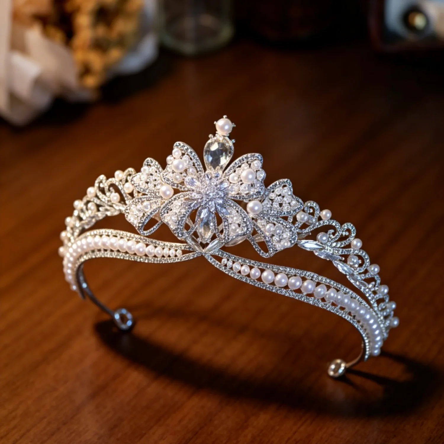 

New Design Luxury Bride Bridal Crown Crystal Beaded Women Girl Prom Party Accessories tocado novia boda Ladies Headwear 2026