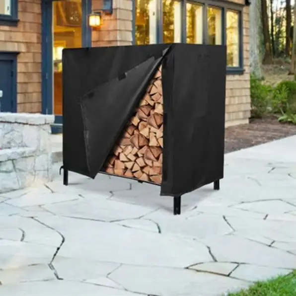 

1pcs Outdoor Firewood Storage Rack Cover Waterproof Snow Protection Cover Thickened Waterproof Cover 48x24x42inch