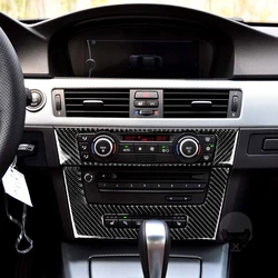 2pcs Car Real Carbon Fiber Air Conditioning CD Control Panel Cover Trim for BMW M3 E90 2005-2012 M3 E92 2007-2013