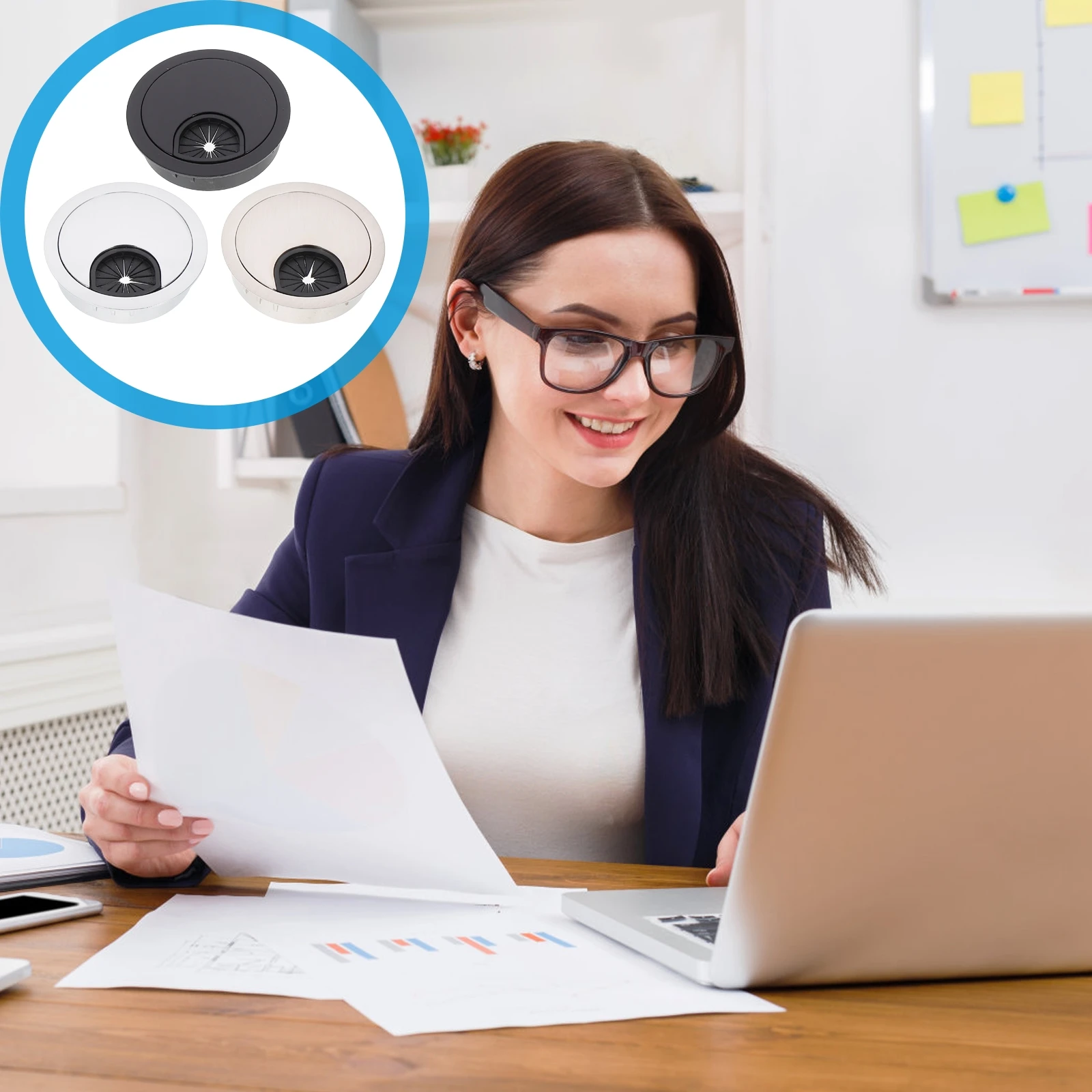 3 pçs ilhós de mesa redonda liga de zinco cabo buraco cobre organizador de cabo para casa escritório estudo sala de reuniões decoração de mesa