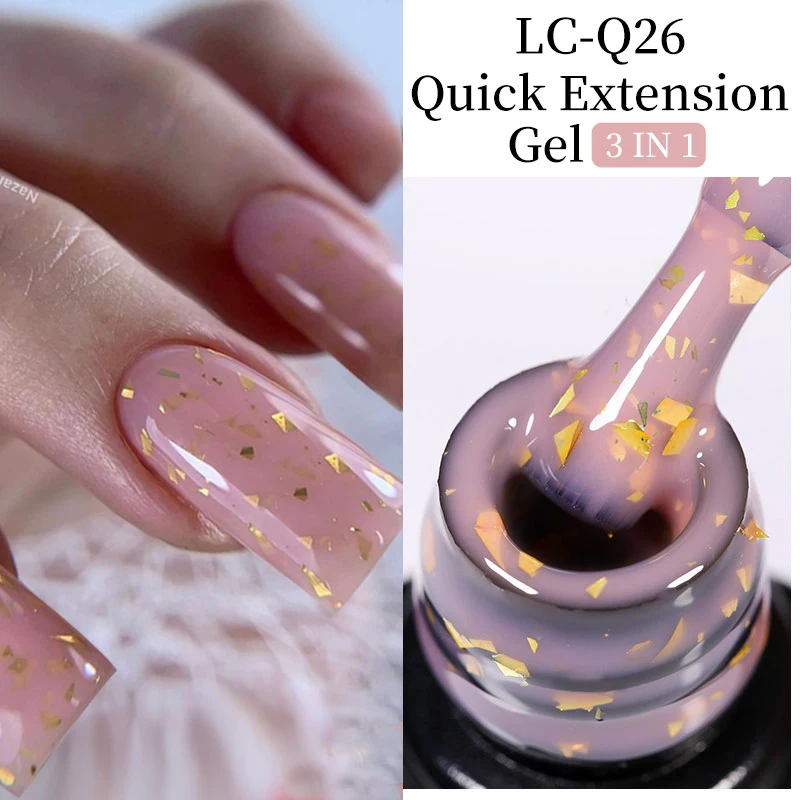 LILYCUTE 7ML Nude Pink Quick Extension Gel Nail Polish Milky Clear Sturcture Hard Enhanced Construction Gel Nail Art Manicure