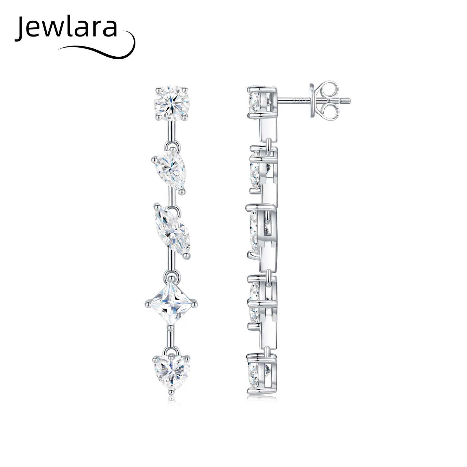 

Jewlara Pear-shaped Moissanite Earrings, Long Exquisite 925 Sterling Silver Colorfast, Light Luxury Jewelry, Popular Personality