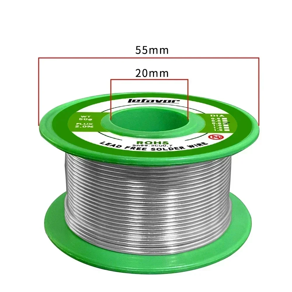 Imagem -04 - Fio de Estanho de Solda 50g500g Ecológico Baixo Ponto de Fusão sem Necessidade Limpa Sn99.3cu0.7 Livre de Chumbo Fio de Estanho de Solda