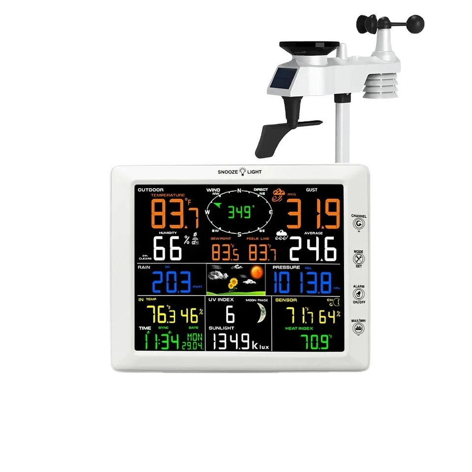 

HEDAO Wi-Fi Weather Station With Solar Outdoor Weather station Remote Monitoring IP65 3m Probe Rain Gauge