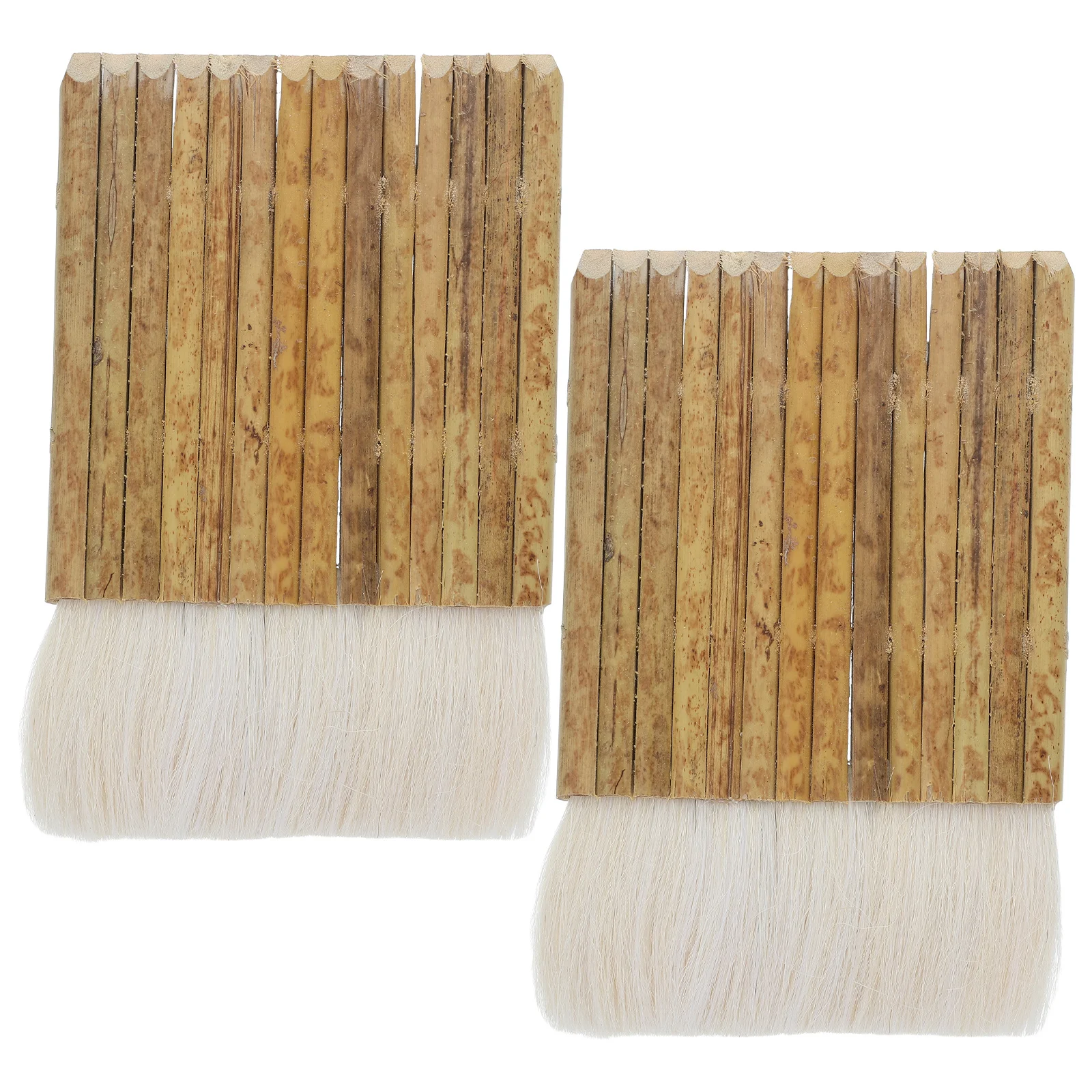 

2Pcs Soft Bristle Bamboo Handle Paint Brushes Versatile Wall Painting Watercolor Art Detailed Brushes Ergonomic Grip for Artists