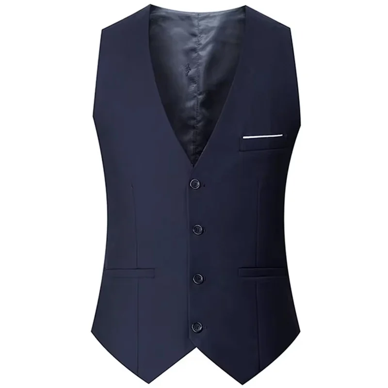 M-7XL Herren Anzugweste Lässige Ärmellose Formelle Business-Jacke Bräutigam-Weste – Detail 4