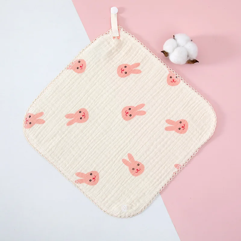 5pcs/set Baby Bibs Triangle Burp Cloth 4 Layer Cotton Bibs Print Saliva Towel Baby Boys Girls Feeding Apron