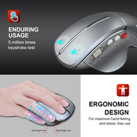 HXSJ T32 Vertical 2.4G wireless mouse 250HZ 6D ergonomic office 4800DPI adjustable compact mouse wireless for desktop laptop