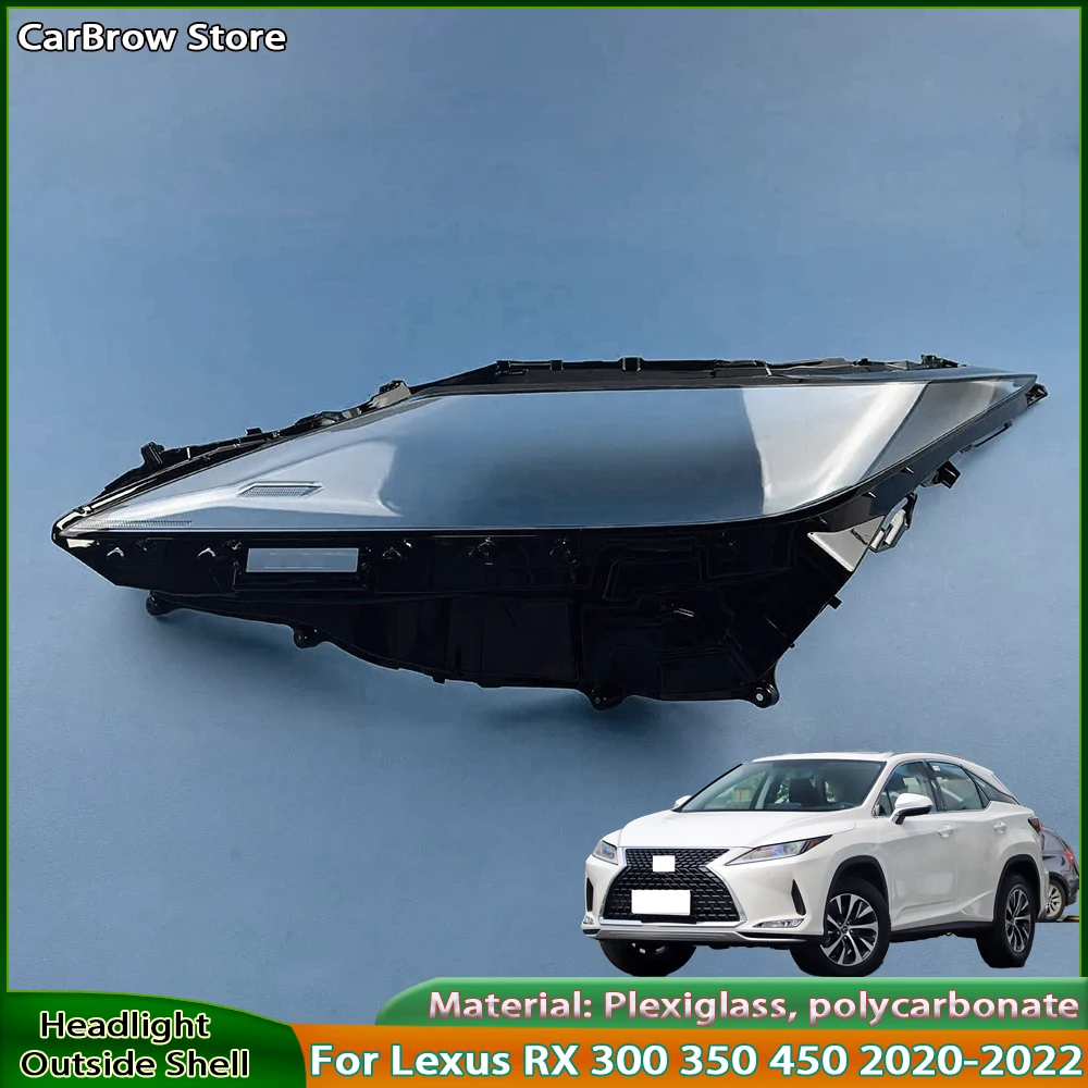 

Front Headlight Cover For Lexus RX RX300 RX350 RX450 2020 2021 2022 Headlamp Lamp Shell Transparent Lampshade Lens Plexiglass