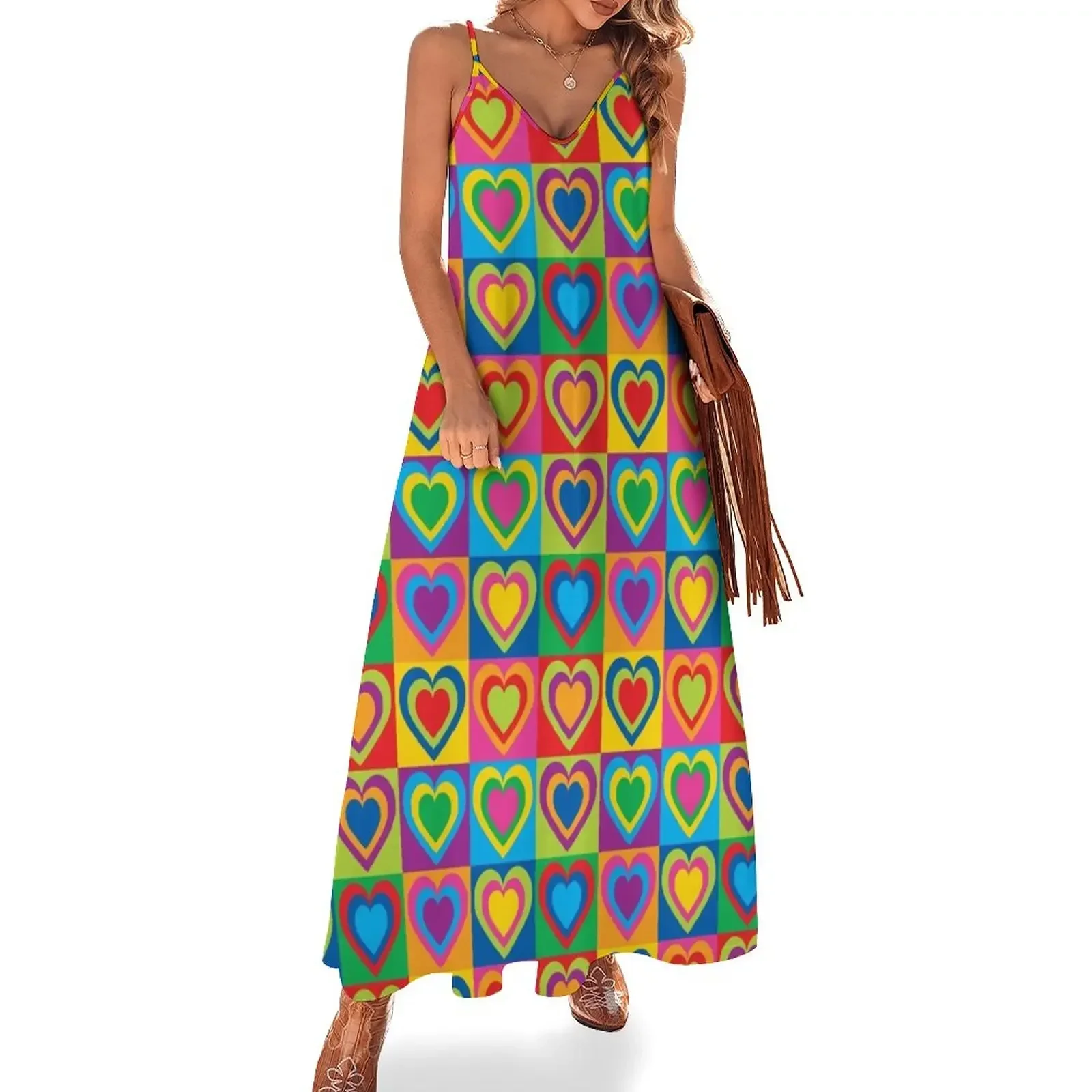 

Pop Art Hearts Sleeveless Dress clothing women summer 2024 clothes for woman Summer dresses for women Dress