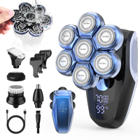 Sejoy 5 In 1 Electric Head Shaver for Bald Men 7 Blades Floating Razor Hair Trimmer USB Rechargeable LED Display Beard Shavers