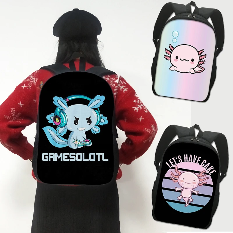 Niedliche Axolotl Seeotter Rucksäcke für Teenager Jungen Mädchen Schult aschen Frauen Outdoor Softback für Reise Kinder Bücher tasche Geschenk
