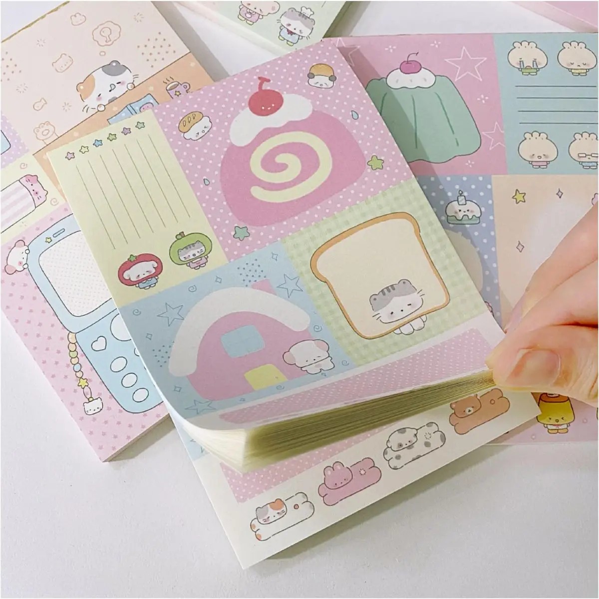 Multifold Papelaria Memo Pads, Scrapbook Material, Nota Papel, Acessório de Escritório, Livro Decorativo, Kawaii, 50 Folhas por Pacote