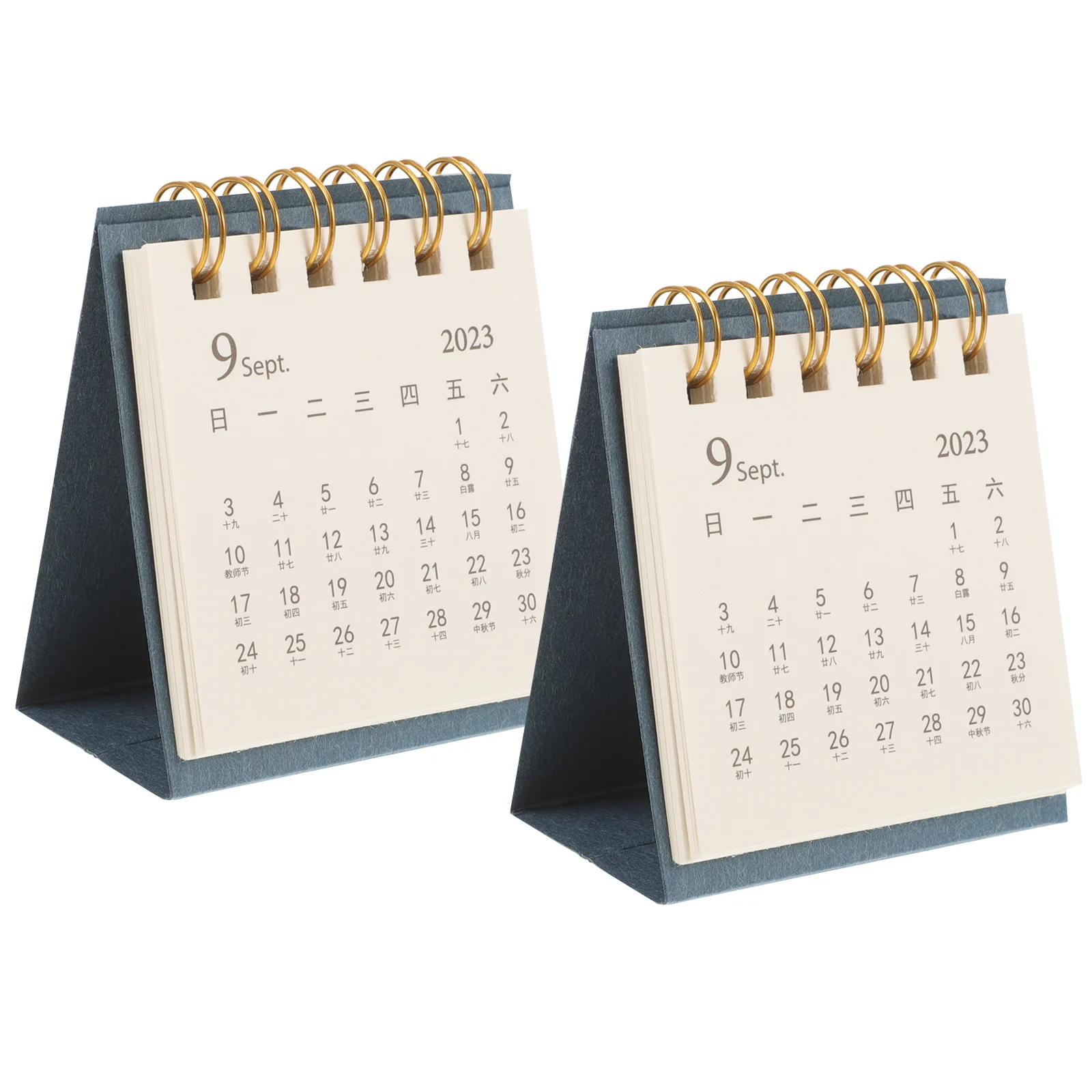 2 pçs mini calendário de mesa 2024 espiral flip calendário mensal pequeno organizador de mesa para escritório uso doméstico pequenos calendários de mesa