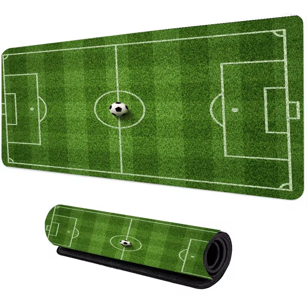 

Soccer-Themed Mouse Pad - Football Field Design Office Rubber Anti-Slip Desk Mat Computer Keyboard Pad XXL Oversized Mouse Pad