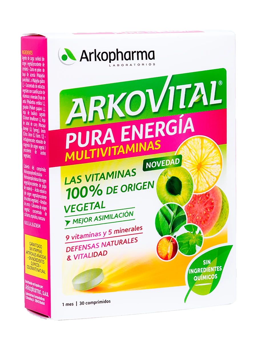 Arkopharma Arkovital pura energia 30 tablets-100% plant origin.