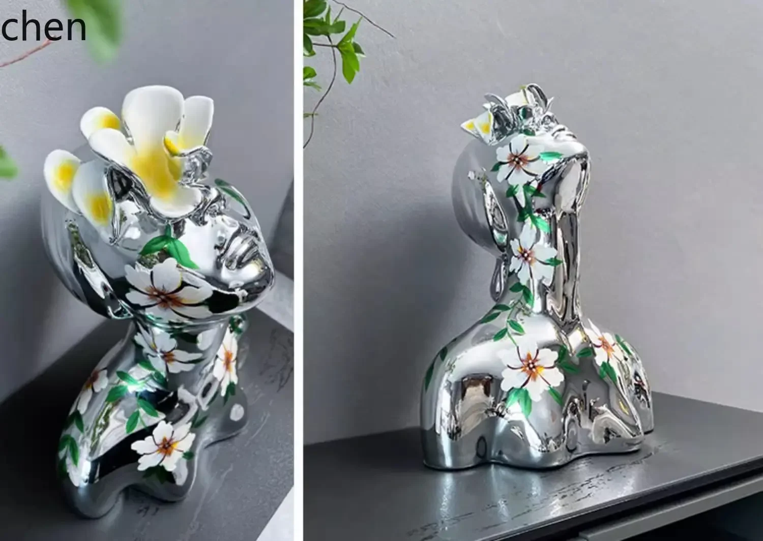 DSAliving room abstract resin bust sculpture - showroom painted portrait figurine
