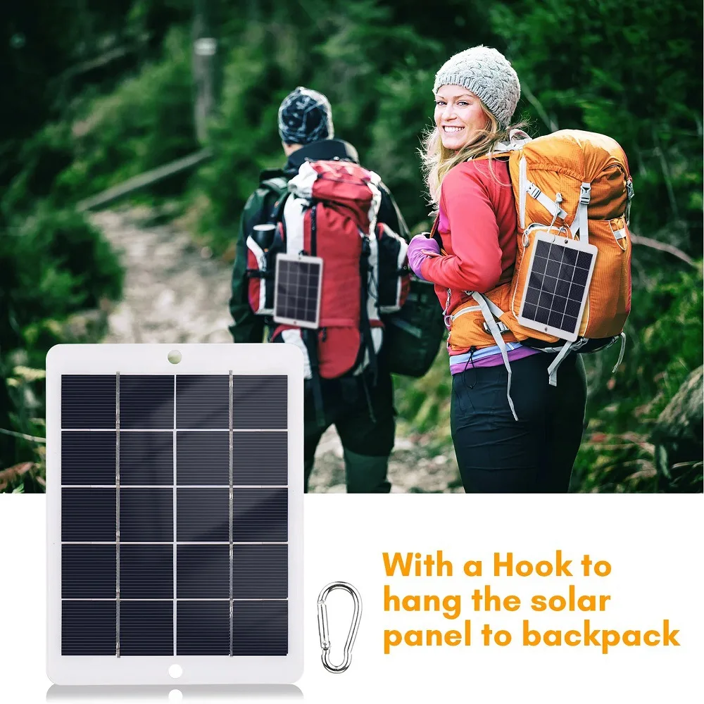 Portable 10W 5V Solar Panel Charger With USB  Monocrystalline Solar Charger for Mobile Phone 3.7V-5V Battery Charging Outdoor