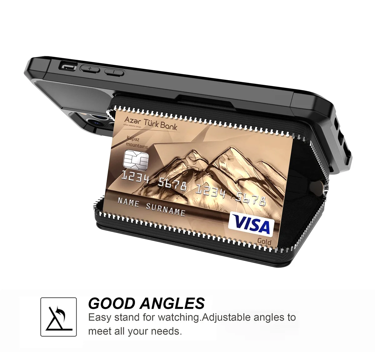 Luxury Zipper Purse Card Bag Wallet Case for iPhone 12 Pro Max 6s 7G 8 Plus SE 2020 XS XR XS Max 11 Pro 12 Mini Defender Cover