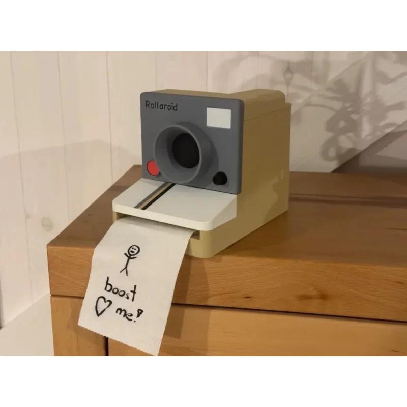 3DPrint ريترو لطيف تخزين سطح المكتب الإبداعية المنزل طاولة القهوة سطح المكتب كاميرا بولارويد الأنسجة مربع #2