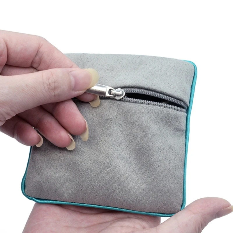 1PC Multipurpose Zippers Storage Bag With Gray Designs Trim for Small Treasure Dropshipping