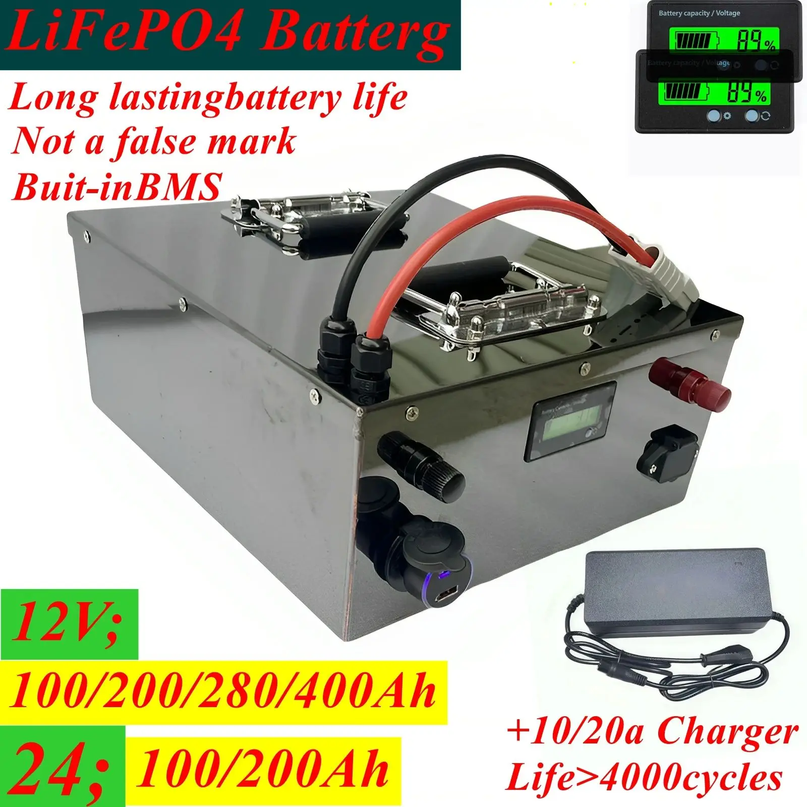 

lifepo4 Аккумулятор высокой емкости 48 В 50 Ач Lifepo4 Аккумулятор 48 В 40 Ач 50 А BMS 3000 Вт AGV Shuttle Автомобильное хранилище энергии + Зарядное устройство