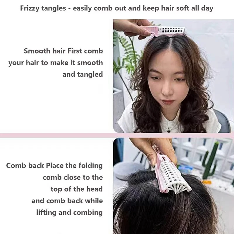 Shaping Folding Hair Comb Dry And Wet Detangler Brush Hair Roots Naturally Fluffy Lazy Traceless Hair Clip Hairdressing Tool