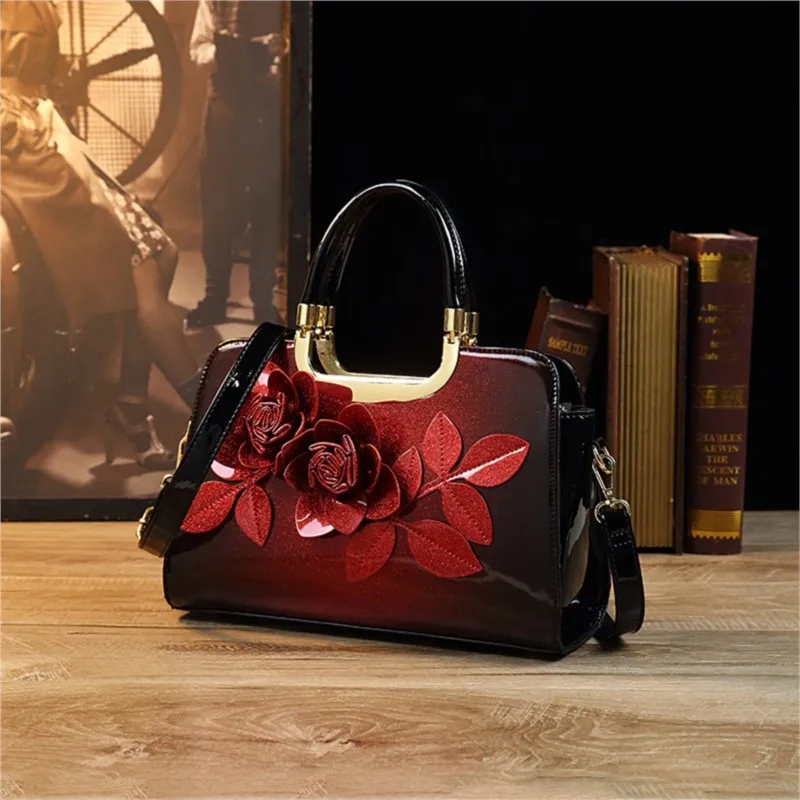 

3D женская сумка с цветочным декором, модная сумка-саквояж с верхней ручкой, модная сумка через плечо, женская повседневная сумка, сумка через плечо