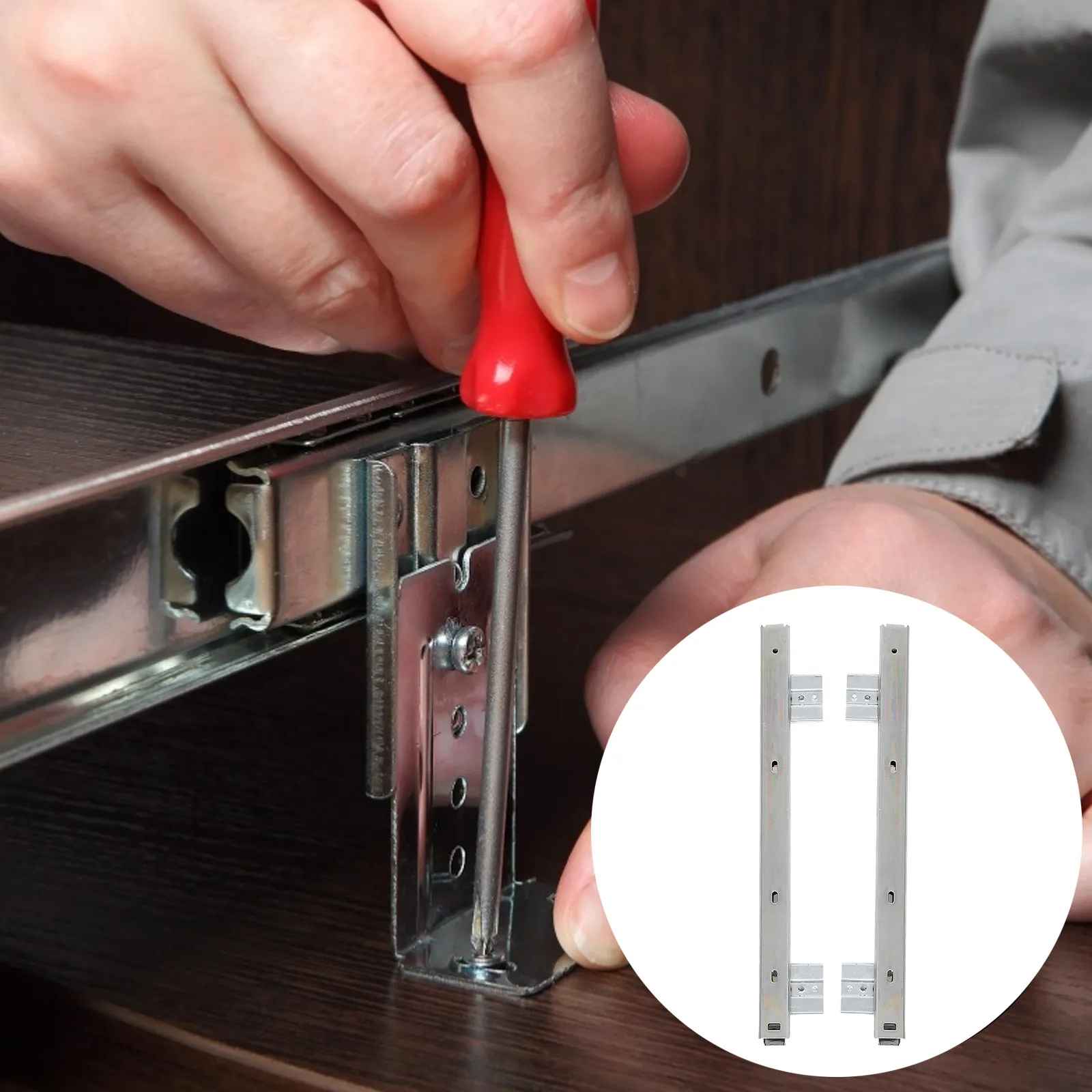 

1 Pair Keyboard Slide Heavy Duty Cold Rolled Steel for Office Table Cabinet Drawer Adjustable Keyboard Tray Rail Rack Quiet
