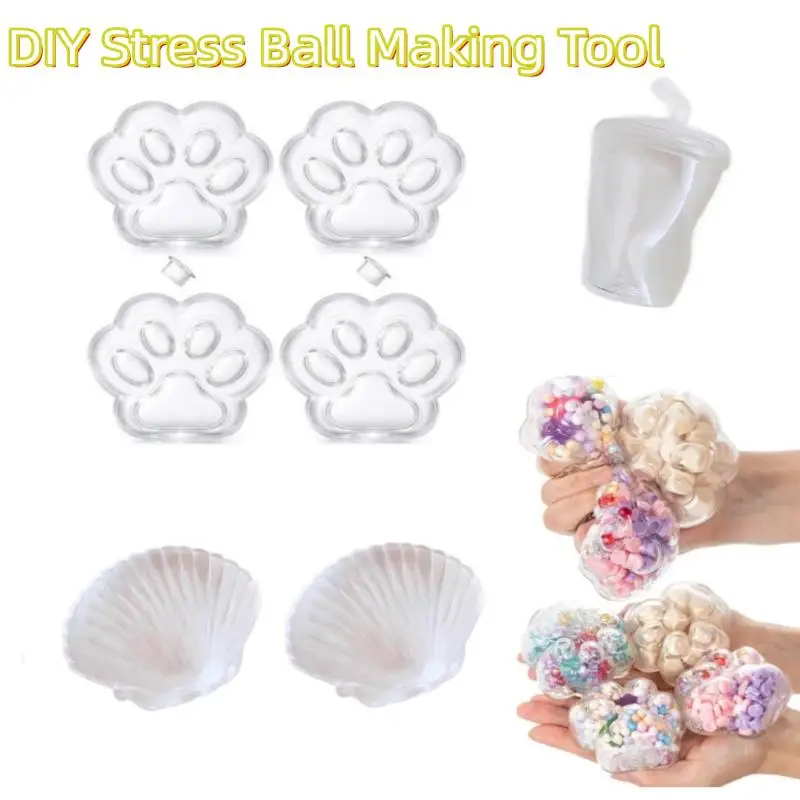 DIY Empty Ball Shell For Handmade Toy Clear Soft Plastic Skin For Maltose Squeeze Ball Creative Stress Relief Toy