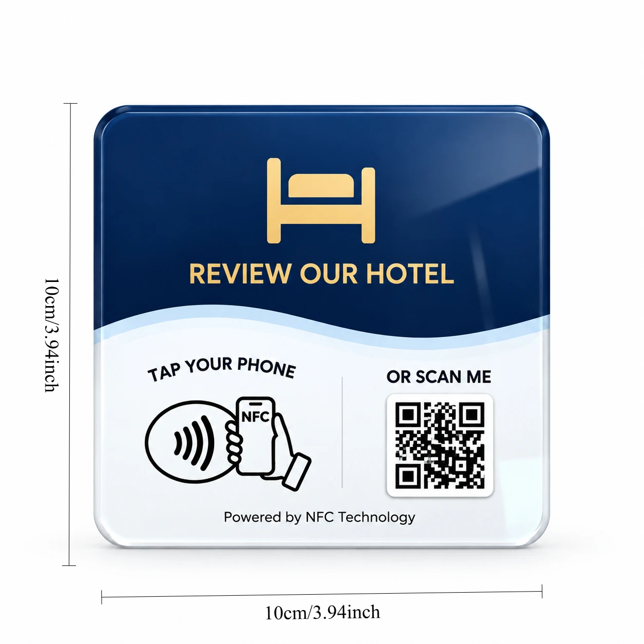 Acrylic Google Review NFC Card Stand NFC 215 13.56MHz Programmable Table Display with Custom QR Code