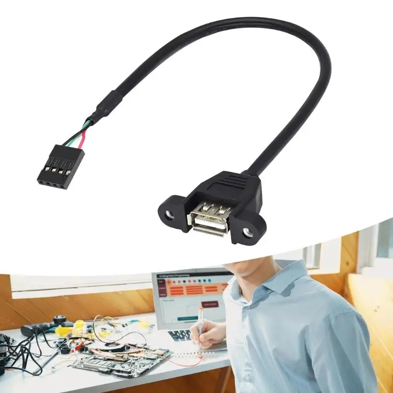 LXAA USB2.0 Adattatore per cavo da femmina a scheda madre 4pin con pannello a vite