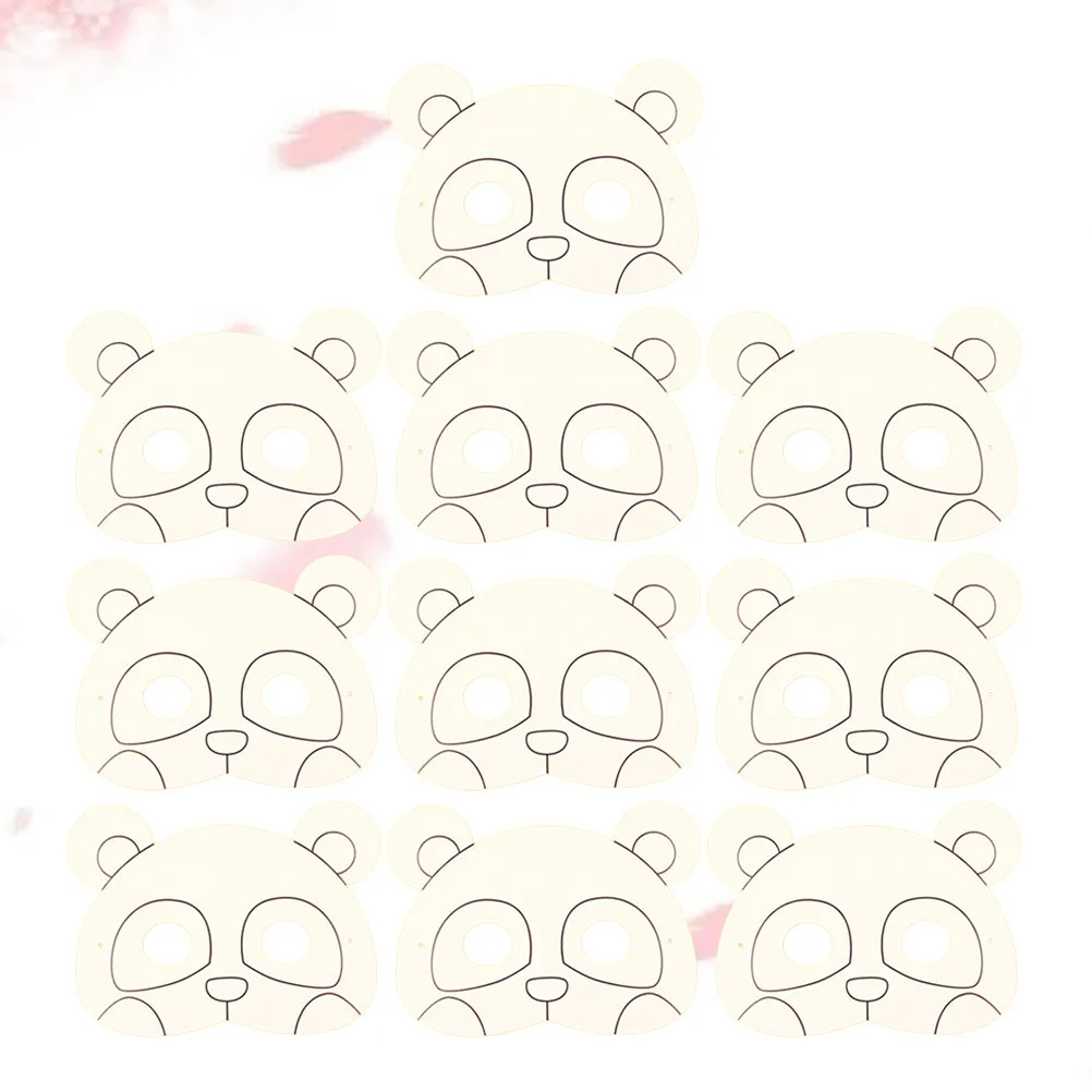 10pcs Kids Animal Party Masks – DIY Blank Paper Masks for Hand Painting & Decoration