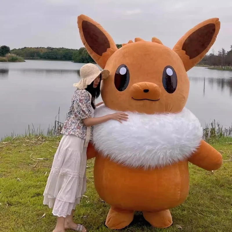 Miniso نفخ Eevee زي التميمة بوكيمون Flareon المشي ملابس دمى هالوين عيد الميلاد عيد ميلاد فستان حفلة تنكرية