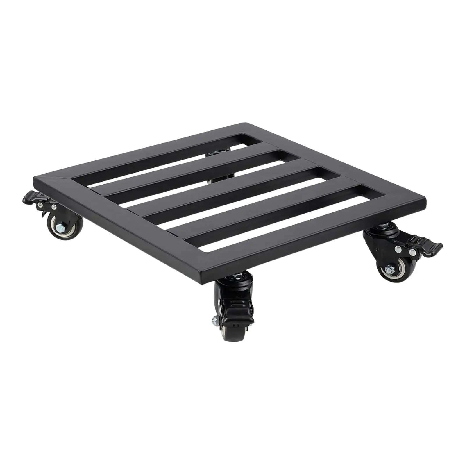 Heavy Duty Square Iron Planter Dolly Rolling Pot Stand with Lockable Casters Flower Pot Rack for Yard Patio and Home