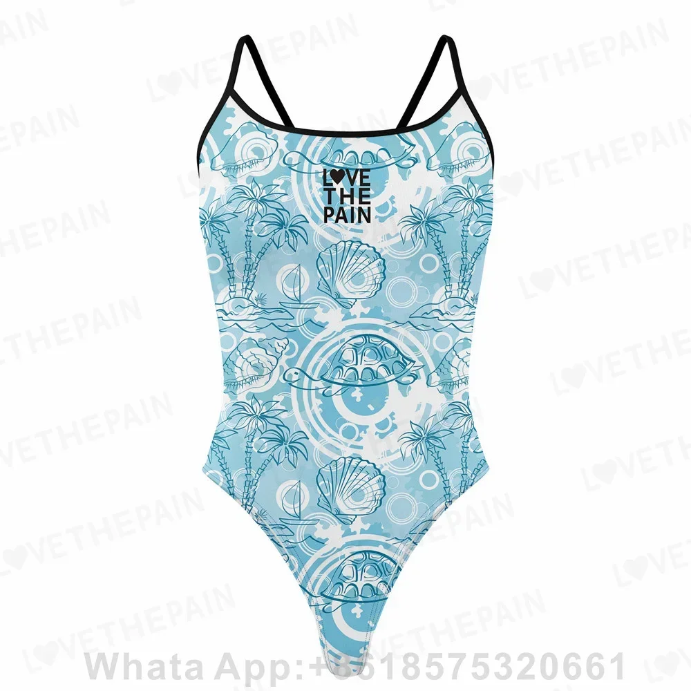 

Love The Pain Race Swimsuit Women Swimwear Sexy One Piece Swimsuit Beach Wear Bathing Suit Monokini Push Up Training Swimsuit