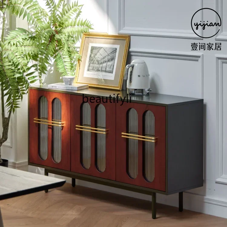 

cc182R11 Montmartre Side Cabinet Wall Cabinet Sideboard Solid Wood Retro Mid-Ancient Design Living Room
