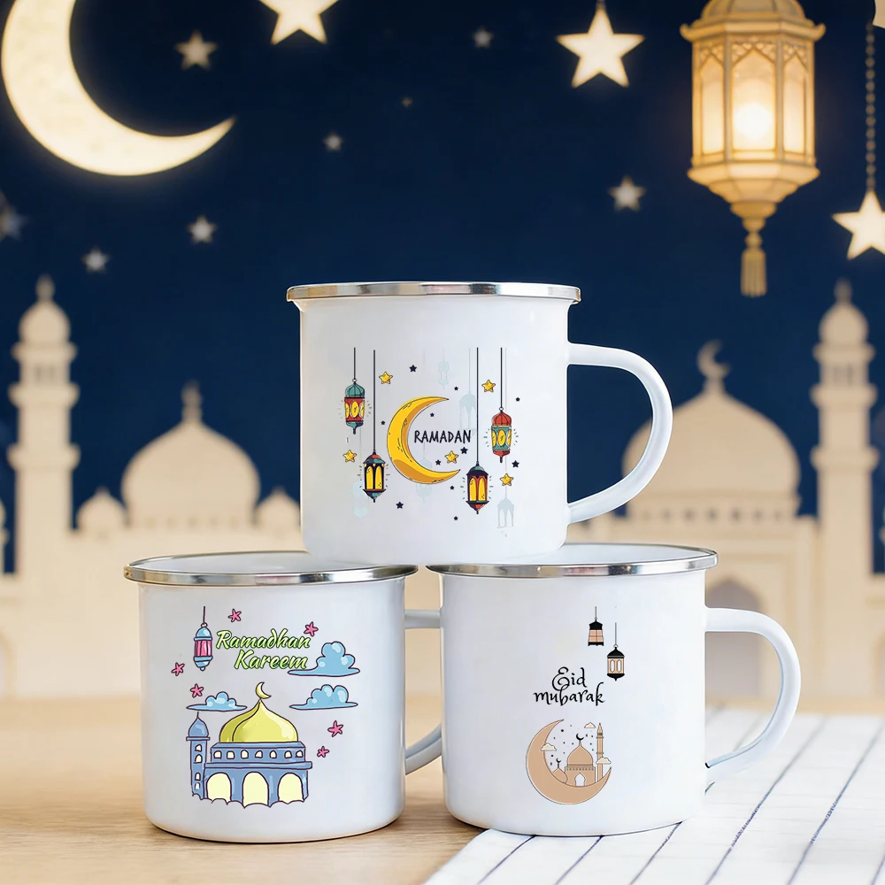

Ramadan Kareem Enamel Mug Islamic Celebration Gift Home Coffee Mugs Islamic Drinkware Tea Cup Ramadan Decoration