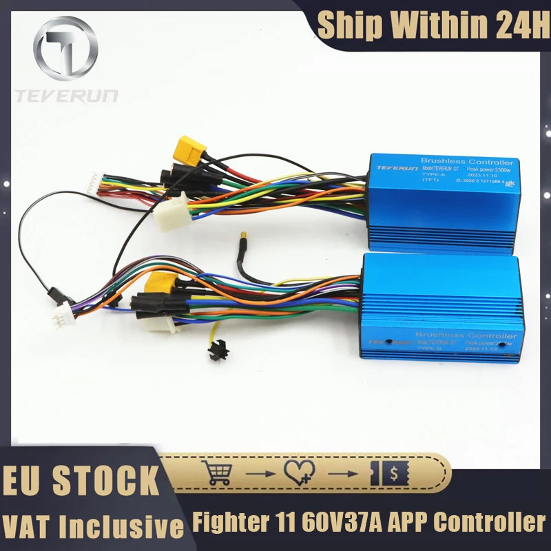 Original 60V 37A Controller For Teverun Fighter 11 2023 TFT-APP VersionTFT-APP Front B Rear A Controller Parts